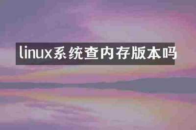 linux系统查内存版本吗