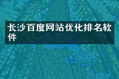 长沙百度网站优化排名软件