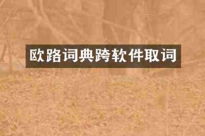 欧路词典跨软件取词