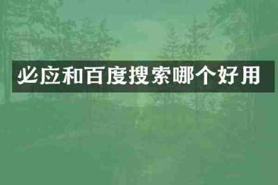 必应和百度搜索哪个好用