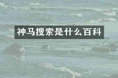 神马搜索是什么百科