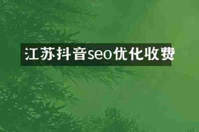 江苏抖音seo优化收费