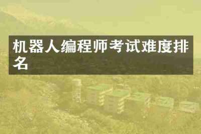 机器人编程师考试难度排名