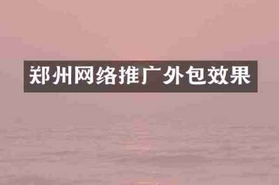 郑州网络推广外包效果
