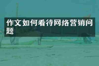 作文如何看待网络营销问题