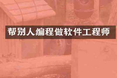帮别人编程做软件工程师