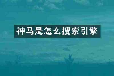 神马是怎么搜索引擎