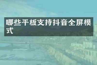 哪些平板支持抖音全屏模式