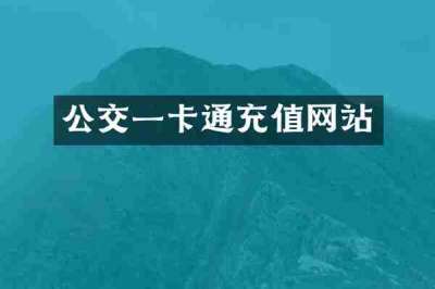公交一卡通充值网站