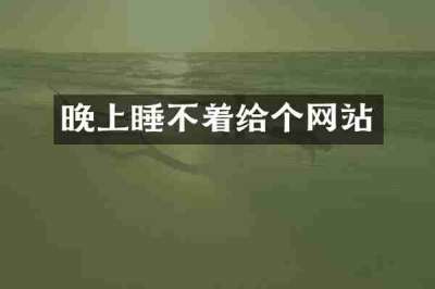 晚上睡不着给个网站