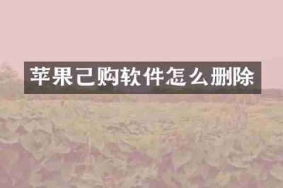 苹果己购软件怎么删除