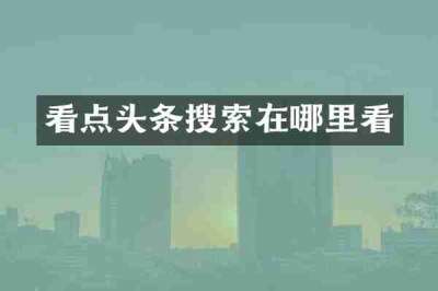 看点头条搜索在哪里看