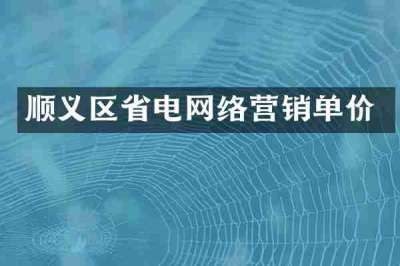 顺义区省电网络营销单价