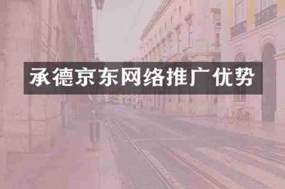承德京东网络推广优势