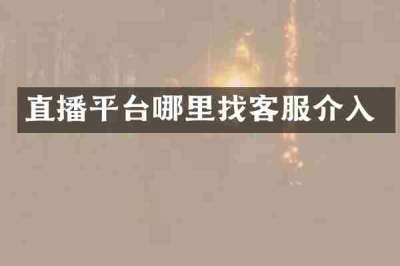 直播平台哪里找客服介入