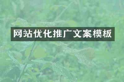 网站优化推广文案模板