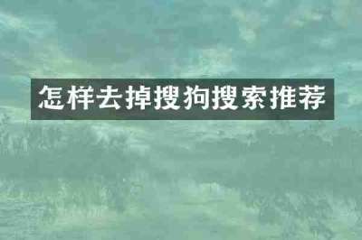 怎样去掉搜狗搜索推荐