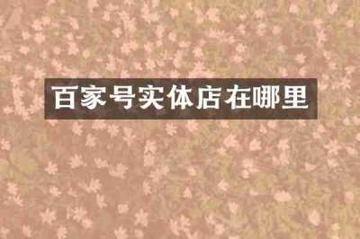百家号实体店在哪里