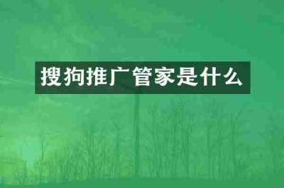 搜狗推广管家是什么