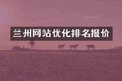 兰州网站优化排名报价