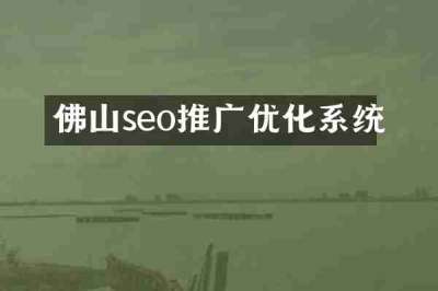 佛山seo推广优化系统