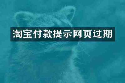 淘宝付款提示网页过期