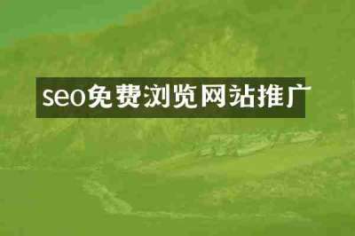 seo免费浏览网站推广