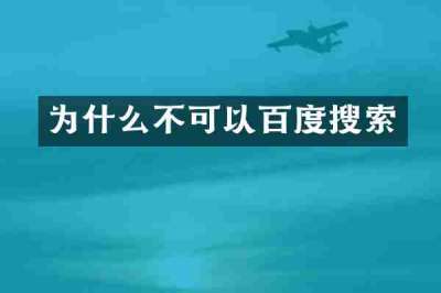 为什么不可以百度搜索