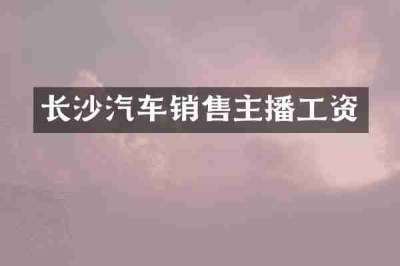 长沙汽车销售主播工资