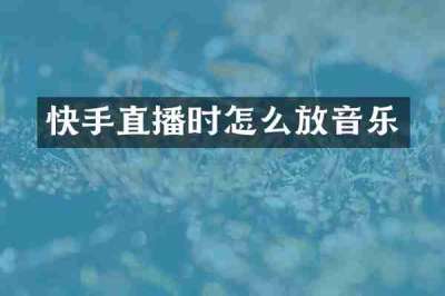 快手直播时怎么放音乐
