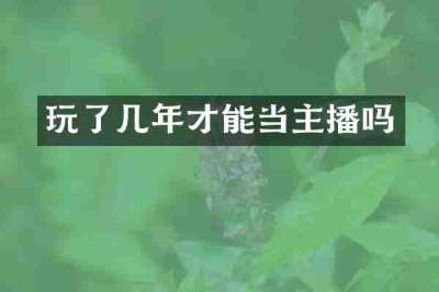 玩了几年才能当主播吗