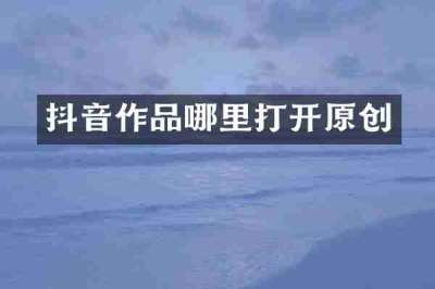 抖音作品哪里打开原创