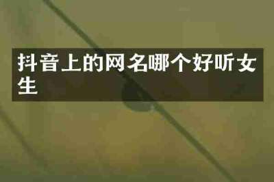 抖音上的网名哪个好听女生