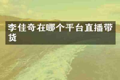 李佳奇在哪个平台直播带货