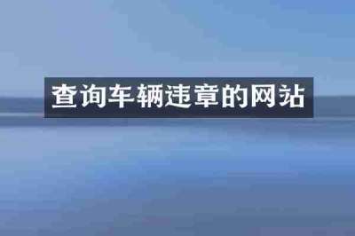 查询车辆违章的网站