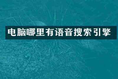 电脑哪里有语音搜索引擎