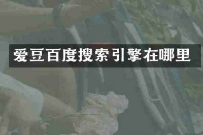 爱豆百度搜索引擎在哪里