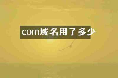 com域名用了多少