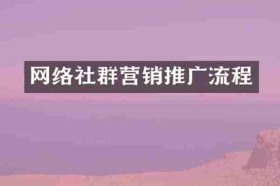 网络社群营销推广流程