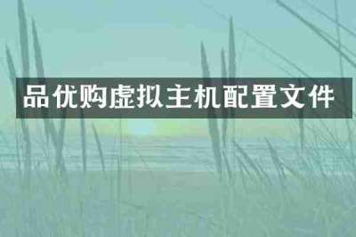 品优购虚拟主机配置文件
