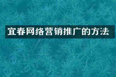 宜春网络营销推广的方法