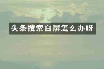 头条搜索白屏怎么办呀
