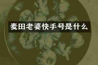 麦田老婆快手号是什么