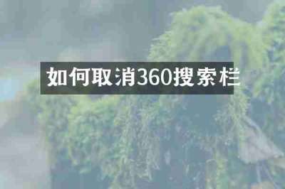 如何取消360搜索栏