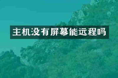 主机没有屏幕能远程吗