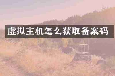 虚拟主机怎么获取备案码