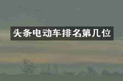 头条电动车排名第几位