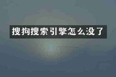 搜狗搜索引擎怎么没了
