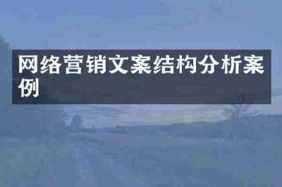 网络营销文案结构分析案例