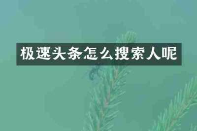极速头条怎么搜索人呢